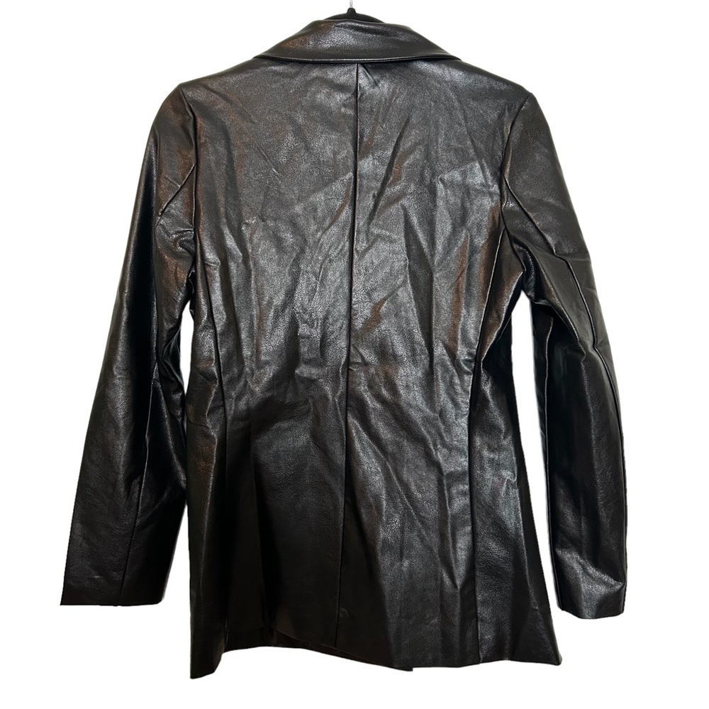 Princess Polly Ellen Faux Leather Fully Lined Black Blazer Sz. XS/S NWT - Picture 5 of 16